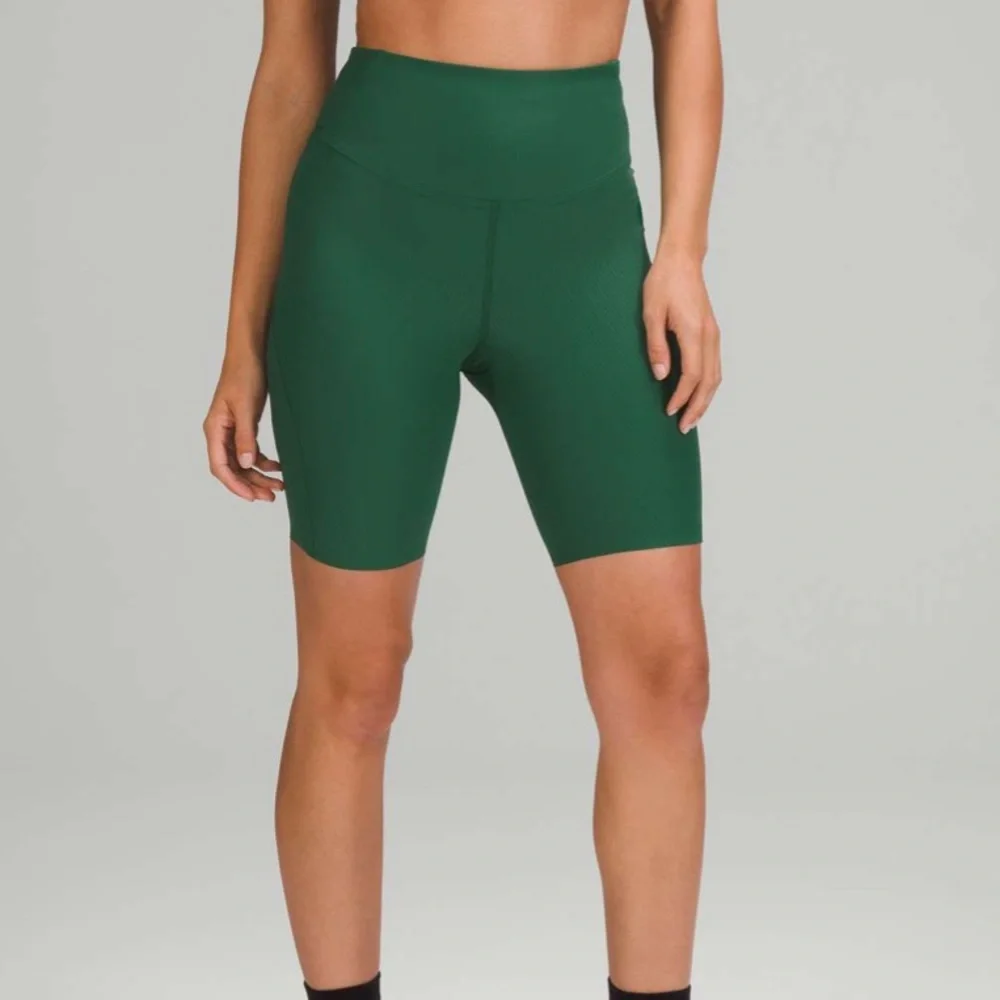 lululemon athletica Base Pace High-Rise Ribbed Nulux Bike Shorts Everglade Green
